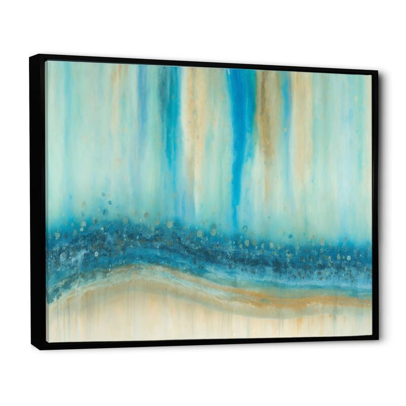 Designart "The Awakening Of Dawn VIII" Abstract Liquid Ink Framed Canvas Wall Art Print Bed